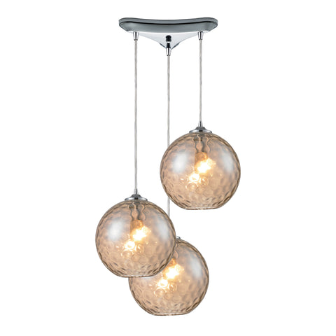 Watersphere 3 Light Pendant In Polished Chrome