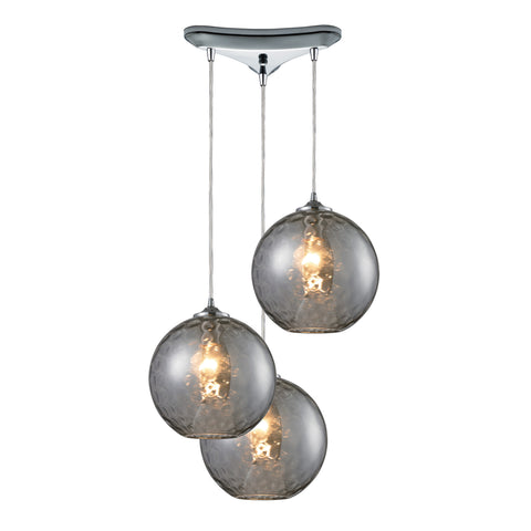 Watersphere 3 Light Pendant In Polished Chrome