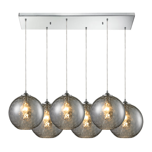 Watersphere 6 Light Pendant In Polished Chrome