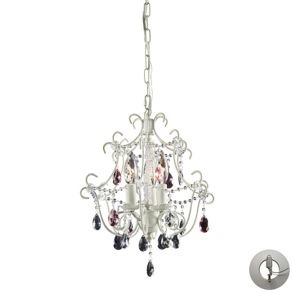 3 Light Chandelier In Antique White Includes An Adapter Kit To Allow For Easy Conversion Of A Recessed Light To A Chandelier