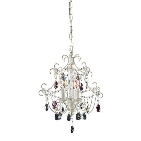3 Light Chandelier In Antique White