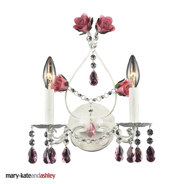 2 Light Wall Bracket In Antique White