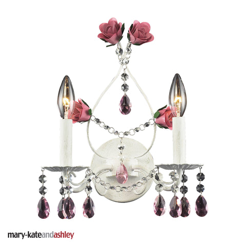 2 Light Wall Bracket In Antique White