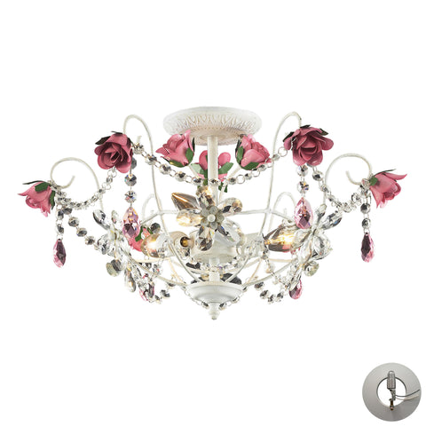 3 Light Semi Flush In Antique White Includes An Adapter Kit To Allow For Easy Conversion Of A Recessed Light To A Semi Flush