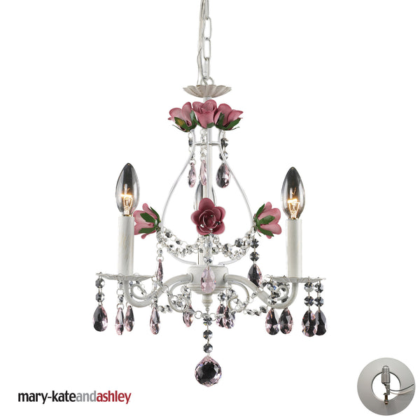 3 Light Chandelier In Antique White Includes An Adapter Kit To Allow For Easy Conversion Of A Recessed Light To A Chandelier