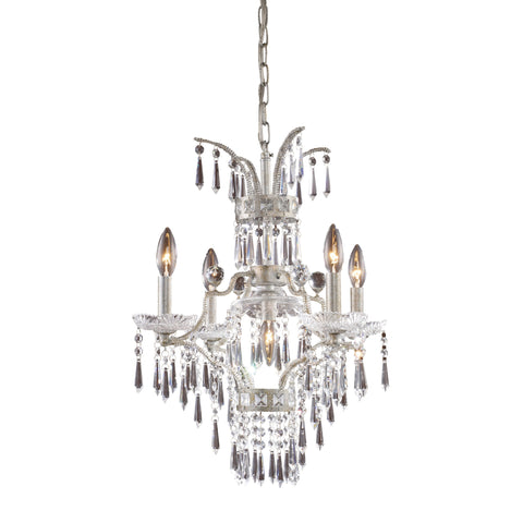 5 Light Chandelier In Sunset Silver
