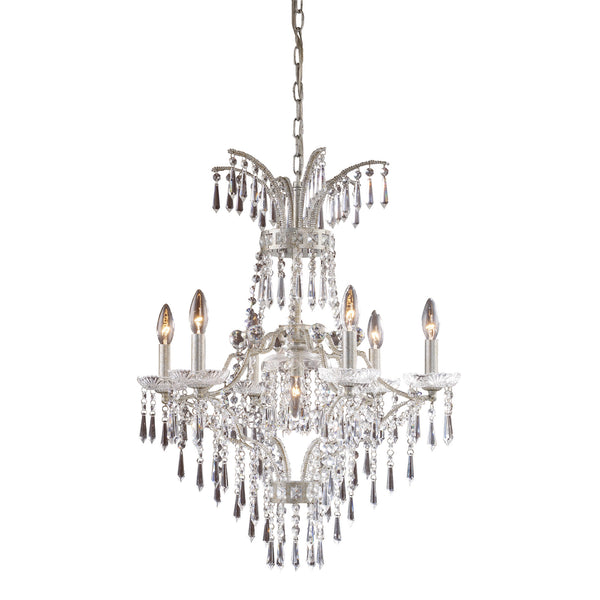 7 Light Chandelier In Sunset Silver