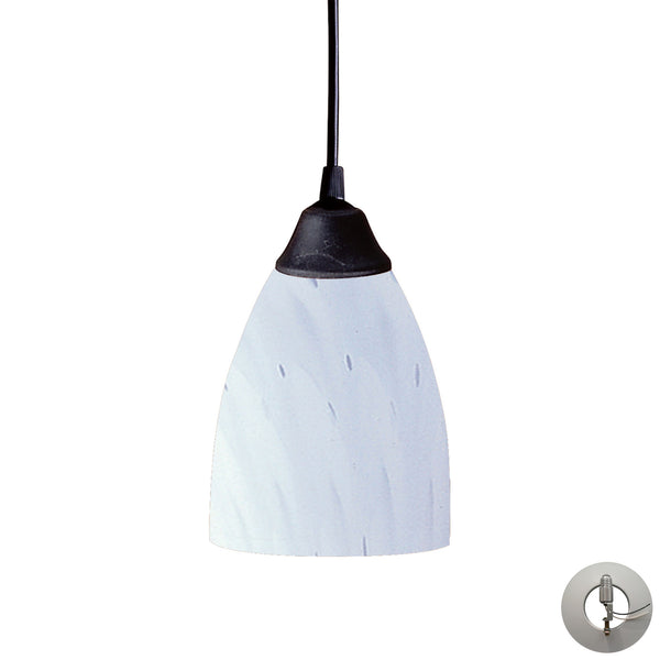 1 Light Pendant In Dark Rust And Simply White Glass Includes An Adapter Kit To Allow For Easy Conversion Of A Recessed Light To A Pendant