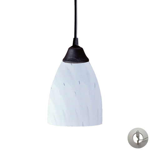 1 Light Pendant In Dark Rust And Simply White Glass Includes An Adapter Kit To Allow For Easy Conversion Of A Recessed Light To A Pendant