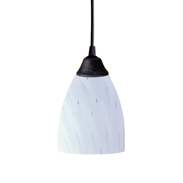 1 Light Pendant In Dark Rust And Simply White Glass