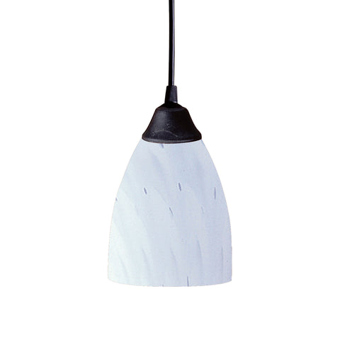 1 Light Pendant In Dark Rust And Simply White Glass