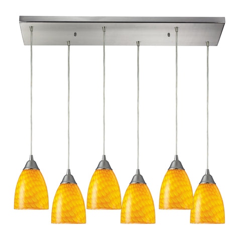 Arco Baleno 6 Light Pendant In Satin Nickel