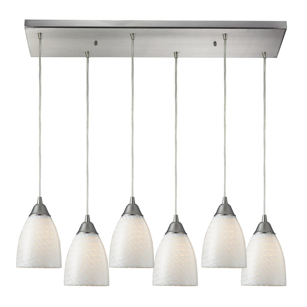 Arco Baleno 6 Light Pendant In Satin Nickel