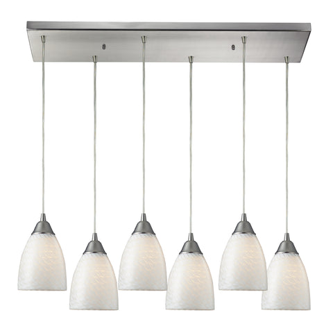 Arco Baleno 6 Light Pendant In Satin Nickel