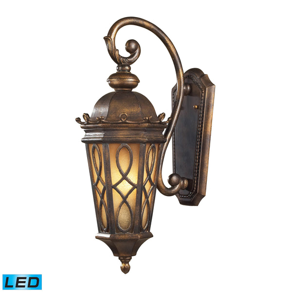 2 Light Wall Bracket In Hazlenut Bronze And  Amber Scavo Glass - LED, 800 Lumens (1600 Lumens Total) With Full Scale Dimming Range, 60 Watt (120 Watt Total)Equivalent , 120V Replaceable LED Bulb Included