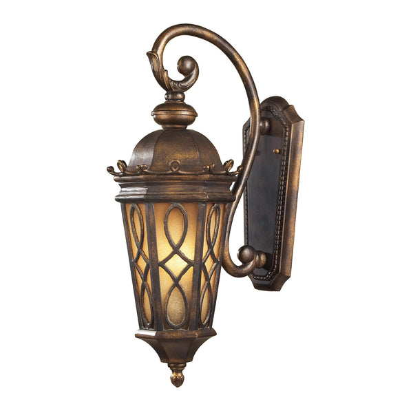 2 Light Wall Bracket In Hazlenut Bronze And  Amber Scavo Glass