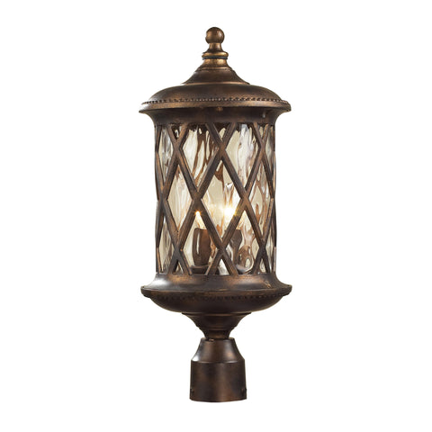 2 Light Post Light In Hazlenut Bronze And Designer Water Glass