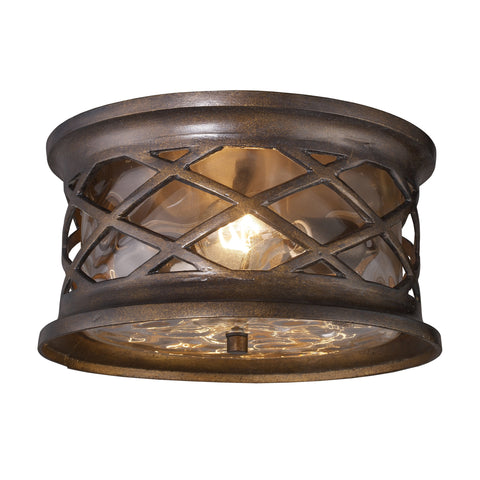 Barrington Gate 2-Light Outdoor Flush Mount In Hazelnut Bronze