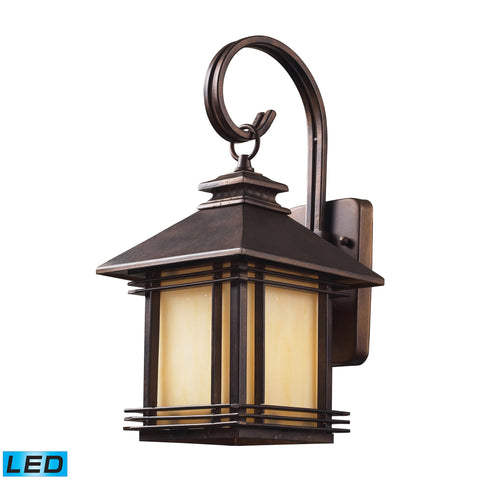 1 Light Outdoor Wall Sconce In Hazelnut Bronze - LED Offering Up To 800 Lumens (60 Watt Equivalent) With Full Range Dimming. Includes An Easily Replaceable LED Bulb (120V).