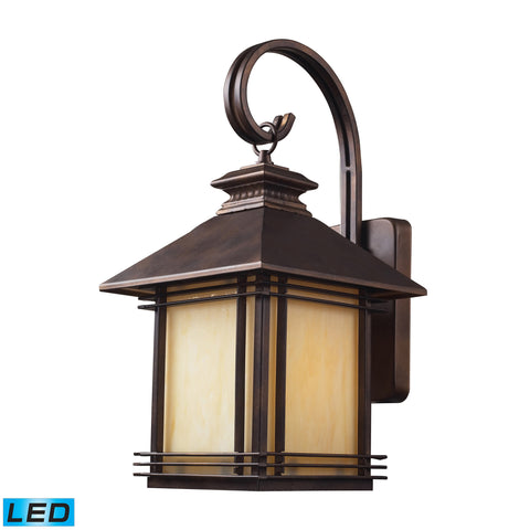 1 Light Outdoor Wall Sconce In Hazelnut Bronze - LED Offering Up To 800 Lumens (60 Watt Equivalent) With Full Range Dimming. Includes An Easily Replaceable LED Bulb (120V).