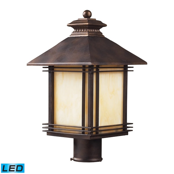 1 Light Outdoor Post Light Light In Hazelnut Bronze - LED Offering Up To 800 Lumens (60 Watt Equivalent) With Full Range Dimming. Includes An Easily Replaceable LED Bulb (120V).