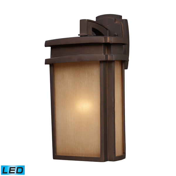 1 Light Outdoor Sconce In Clay Bronze - LED Offering Up To 800 Lumens (60 Watt Equivalent) With Full Range Dimming. Includes An Easily Replaceable LED Bulb (120V).