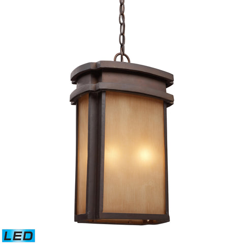 2 Light Outdoor  Pendant In A Clay Bronze Finish - LED, 800 Lumens (1600 Lumens Total) With Full Scale Dimming Range, 60 Watt (120 Watt Total)Equivalent , 120V Replaceable LED Bulb Included