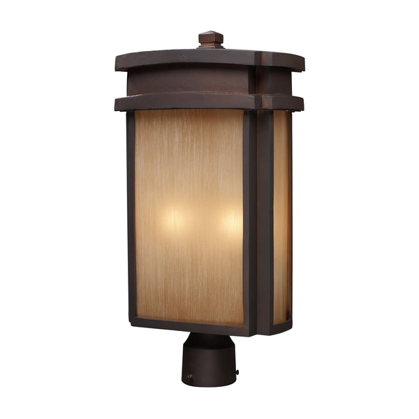 2 Light Outdoor Post Light In Clay Bronze