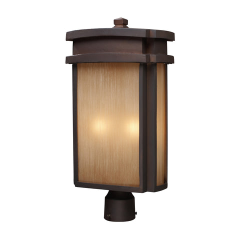 2 Light Outdoor Post Light In Clay Bronze