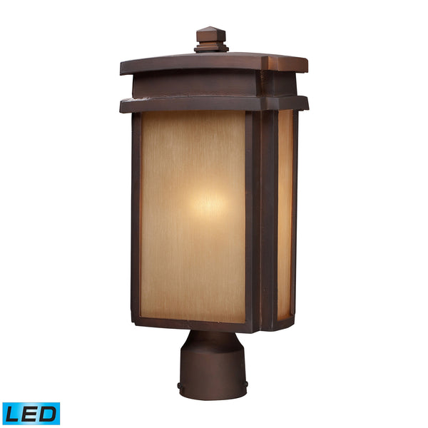 1 Light  Outdoor Post Light N Clay Bronze - LED Offering Up To 800 Lumens (60 Watt Equivalent) With Full Range Dimming. Includes An Easily Replaceable LED Bulb (120V).
