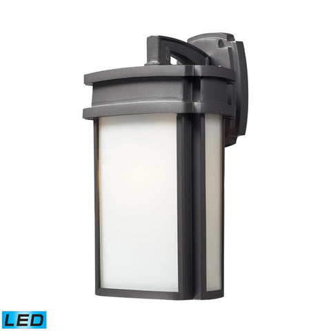 1- Light Outdoor Sconce In Graphite - LED Offering Up To 800 Lumens (60 Watt Equivalent) With Full Range Dimming. Includes An Easily Replaceable LED Bulb (120V).