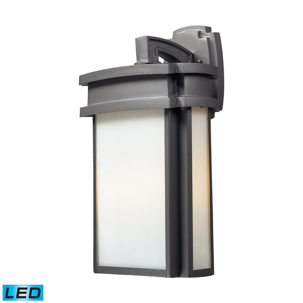 2- Light Outdoor Sconce In Graphite - LED, 800 Lumens (1600 Lumens Total) With Full Scale Dimming Range, 60 Watt (120 Watt Total)Equivalent , 120V Replaceable LED Bulb Included
