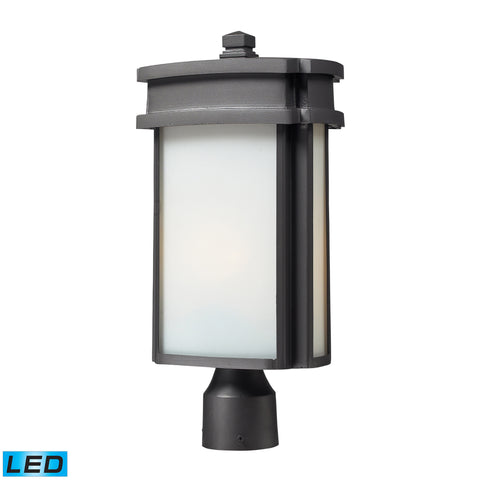 1- Light Outdoor Post Light In Graphite - LED Offering Up To 800 Lumens (60 Watt Equivalent) With Full Range Dimming. Includes An Easily Replaceable LED Bulb (120V).