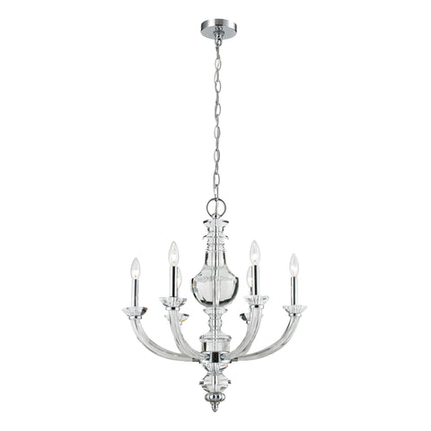 6- Light Chandelier In Polished Chrome