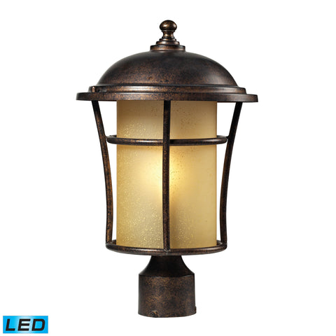 Bolla Vista 1 Light Post Mount In Regal Bronze - LED Offering Up To 800 Lumens (60 Watt Equivalent) With Full Range Dimming. Includes An Easily Replaceable LED Bulb (120V).