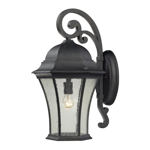 Wellington Park 1 Light Outdoor Wall Mount In Weathered Charcoal