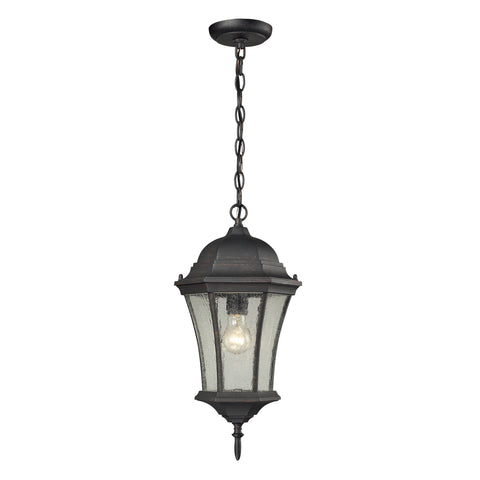 Wellington Park 1 Light Outdoor Pendent In Weathered Charcoal