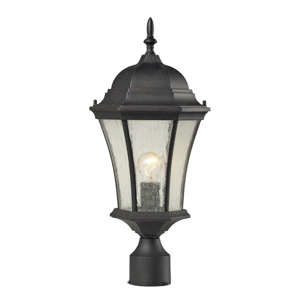 Wellington Park 1 Light Post Mount In Weathered Charcoal