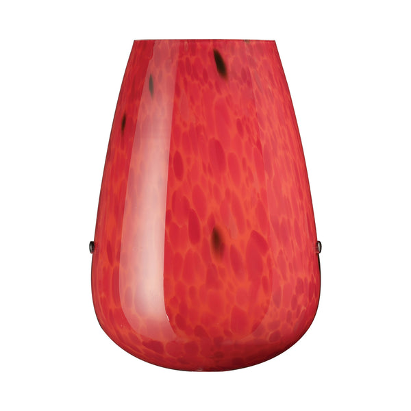 1 Light Wall Bracket In Satin Nickel  And Fire Red Glass