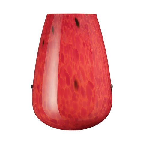 1 Light Wall Bracket In Satin Nickel  And Fire Red Glass