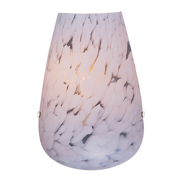 1 Light Wall Bracket In Satin Nickel  And Snow White Glass