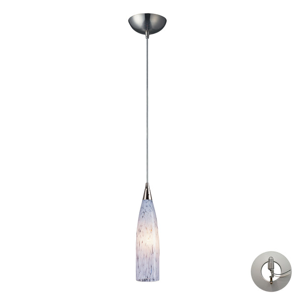 1 Light Pendant In Satin Nickel And Snow White Glass Includes An Adapter Kit To Allow For Easy Conversion Of A Recessed Light To A Pendant