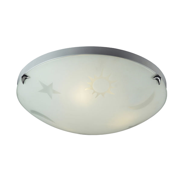 3 Light Night Sky Flush Mount In Satin Nickel