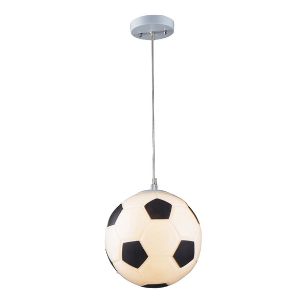 1 Light Soccer Ball Pendant In Silver