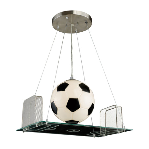 1 Light Pendant In A Soccer Field Motif