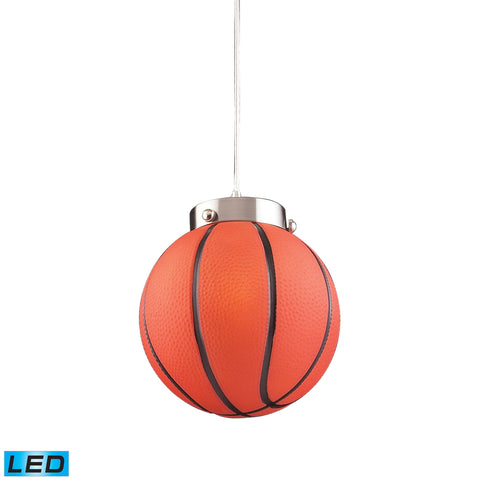 1 Light Basketball Pendant - LED Offering Up To 800 Lumens (60 Watt Equivalent) With Full Range Dimming. Includes An Easily Replaceable LED Bulb (120V).