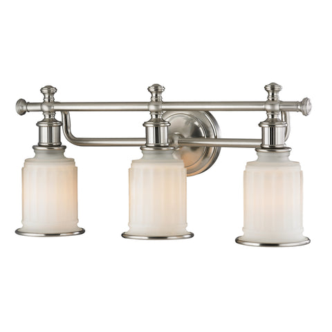 Acadia Collection 3 light bath in Brushed Nickel