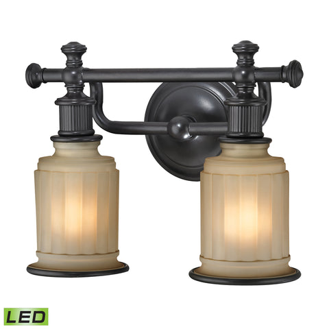 Acadia Collection 2 light bath in Oil Rubbed Bronze -  LED, 800 Lumens (1600 Lumens Total) With Full Scale Dimming Range, 60 Watt (120 Watt Total)Equivalent , 120V Replaceable LED Bulb Included