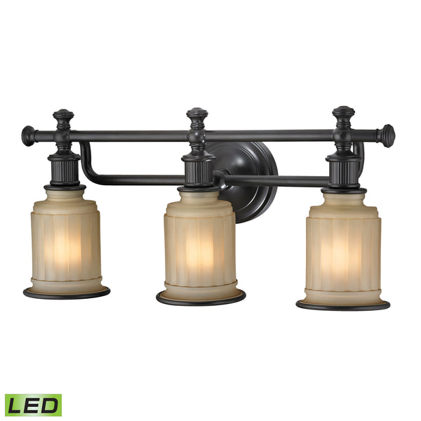 Acadia Collection 3 light bath in Oil Rubbed Bronze - LED, 800 Lumens (2400 Lumens Total) With Full Scale Dimming Range, 60 Watt (180 Watt Total)Equivalent , 120V Replaceable LED Bulb Included.