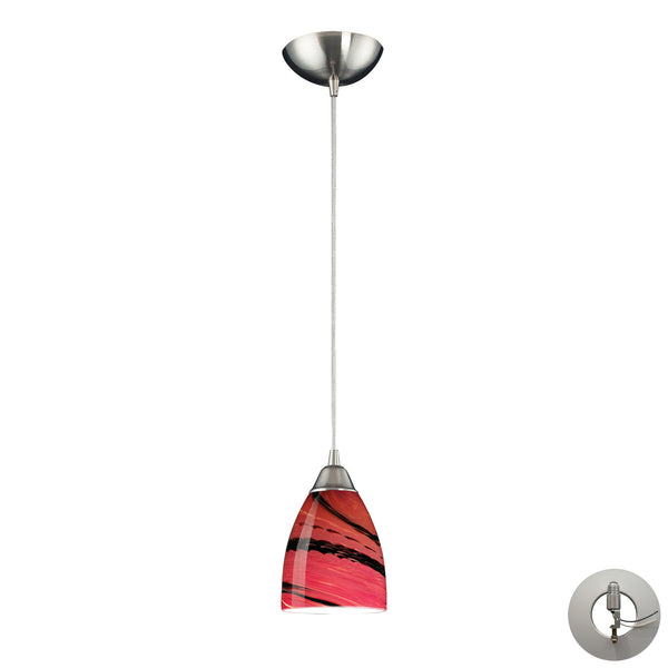 1 Light Pendant In Satin Nickel And Autumn Glass Includes An Adapter Kit To Allow For Easy Conversion Of A Recessed Light To A Pendant